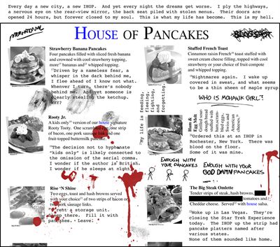 XKCD image: House of Pancakes; hover text: 'Fuck it. I'm just going to Waffle House.'