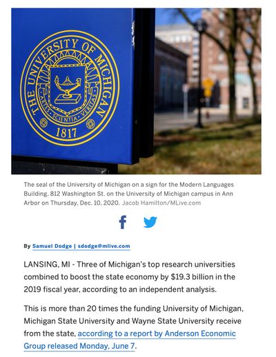 Screenshot from an article on mlive.com, described in the text to follow